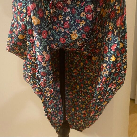 Emery Rose Shein Floral Midi Dress Black Red Yellow 2X - Picture 8 of 10